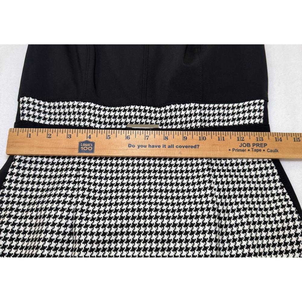 White House Black Market Checked Houndstooth Sheath Career Dress Belted 2 Office - Picture 9 of 16
